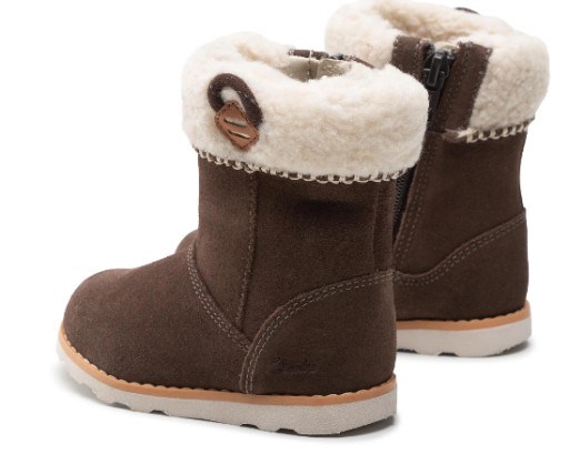 CLARKS DZIECIĘCE BOTKI ZE SKÓRĄ BRĄZOWE 28 1ŻMF