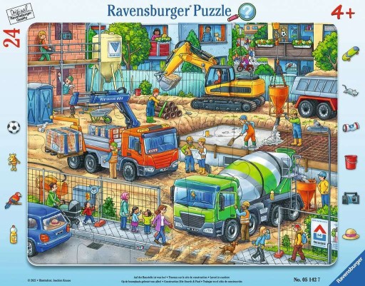 RAVENSBURGER Puzzle Dla Dzieci Na Budowie 24 Elementy Od 4 Lat