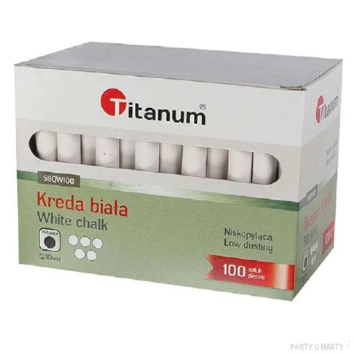 Titanum:Kreda "Classic", biała, 10 mm, 100 szt