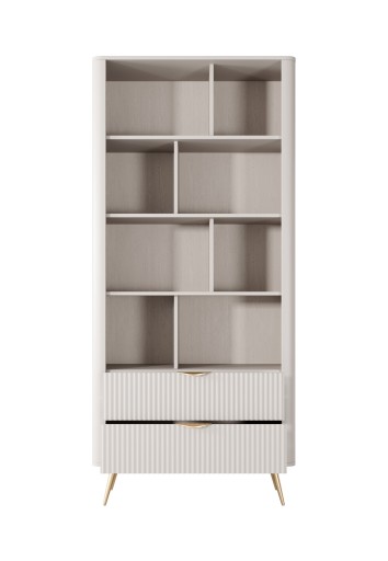 Regał Laski meble Lante 88,2 cm x 193,8 cm x 38 cm odcienie beżu