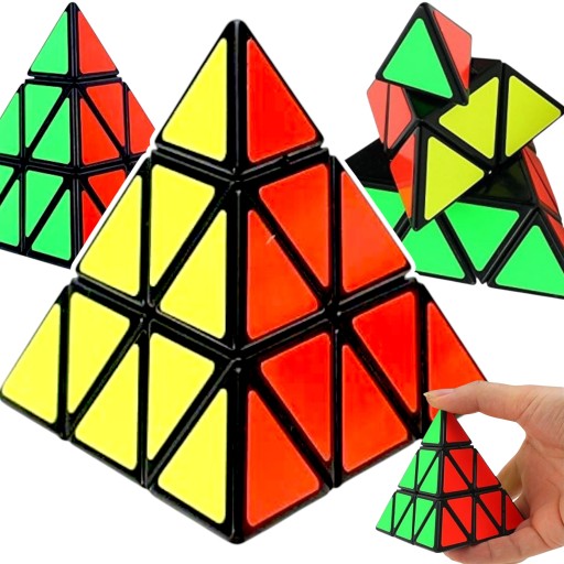 ŁAMIGŁÓWKA KOSTKA LOGICZNA PIRAMIDA PYRAMINX ZABAWKA EDUKACYJNA DLA DZIECI