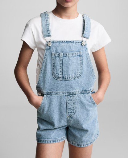 MANGO krótkie spodnie ogrodniczki jeans niebieskie Sophie 146