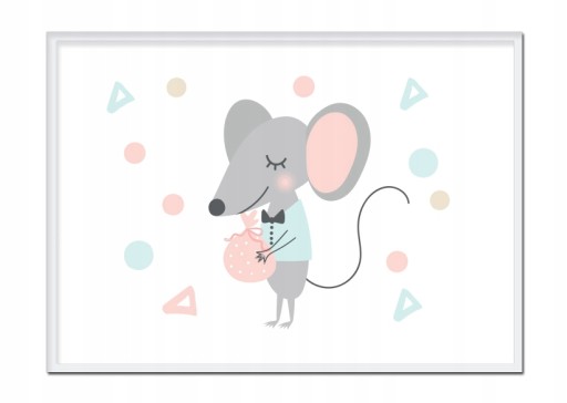 OBRAZ PLAKAT W RAMIE 33x43 cm Myszka PD206