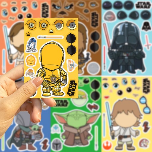 Wyklejanka manualna dla dzieci Star Wars Naklejka Naklejki 8 szt