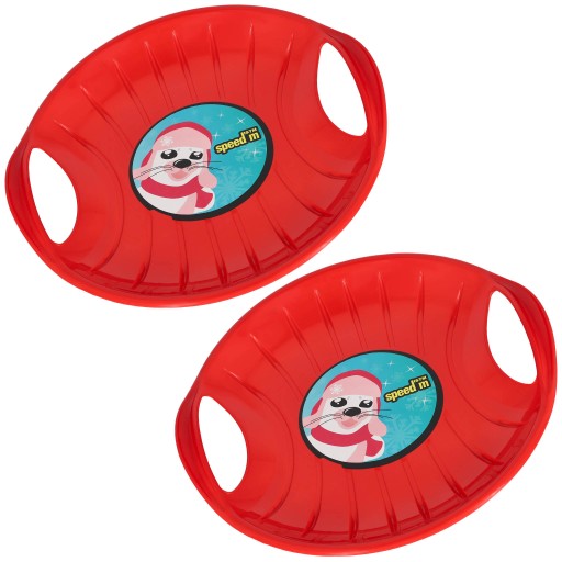 SANKI PLASTIKOWE ŚLIZG DO ZJEŻDŻANIA PO ŚNIEGU CZERWONY 60 CM ZESTAW 2 SZT.
