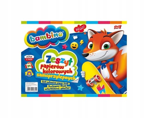 Zeszyt papierów kolorowych samoprzylepnych Bambino B4, 8 kartek