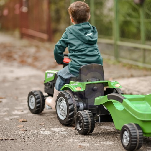 Woopie Traktor na pedały Big PowerTrac z przyczepą XXL dla dzieci pojazd 3+