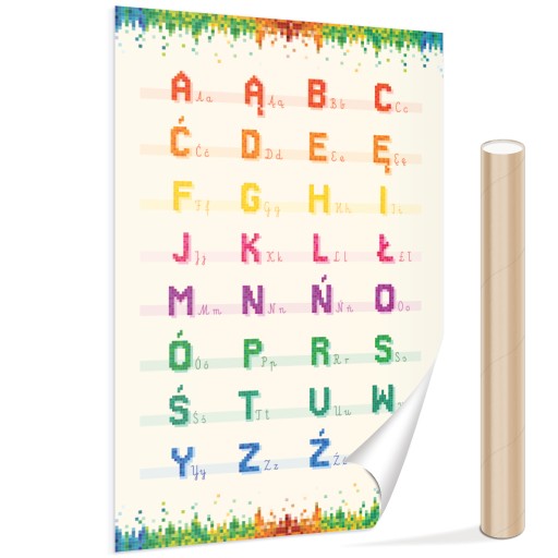 Alfabet i Liczby dla Dzieci Montessori 3 Plakaty Obrazy Edukacyjne 40x60 cm