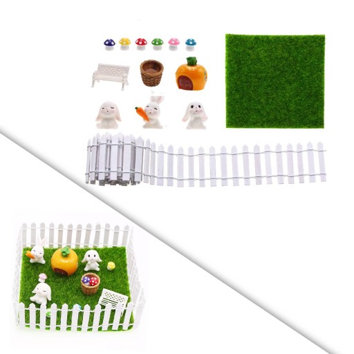1/12 plastikowa figurka zwierzątko zestawy ozdób ogrodowych miniaturowa sce