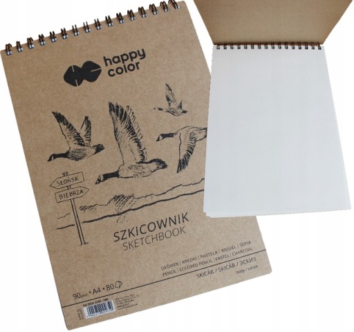 SZKICOWNIK NA SPIRALI A5 BLOK DO RYSOWANIA SZKICÓW OŁÓWKIEM 80 KARTEK