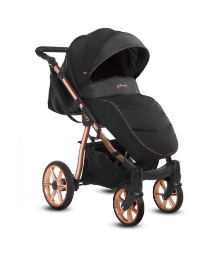 BABYACTIVE MOMMY GLOSSY BLACK WÓZEK DZIECIĘCY 2W1 KOLOR ROSE GOLD ŚPIWÓR