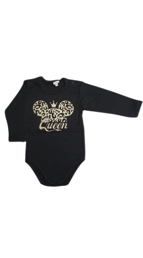 Body długi rękaw czarne Gamex Queen myszka r. 80