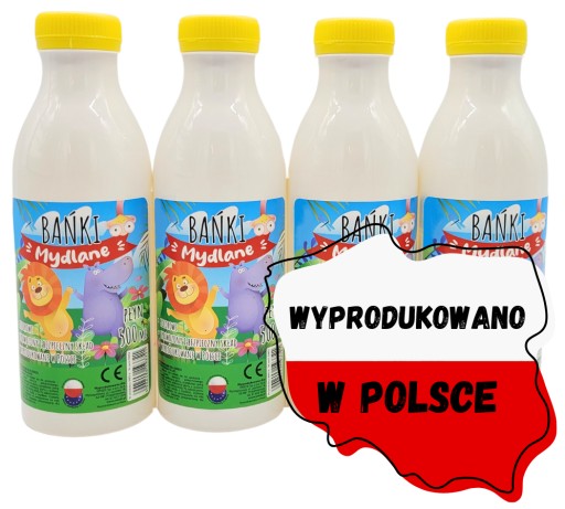 PŁYN do BANIEK uzupełniacz PRODUKT POLSKI 0,5 L wydajny TĘCZOWE BAŃKI