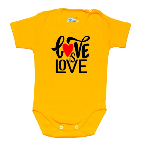 Body kocham Cię LOVE żółte 92 18 m +