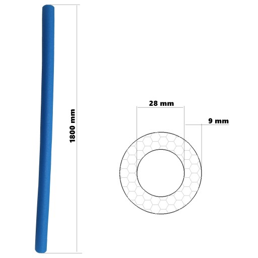 OSŁONA NA SŁUPKI TRAMPOLINY PIANKA GĄBKA NA RURKI 180 cm - Clever Leon