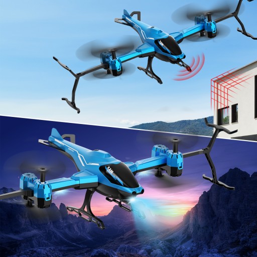 Helikopter zdalnie sterowany VATOS niebieski latający z oświetleniem LED