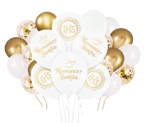 BALONY KOMUNIA BOHO EKO dekoracje na KOMUNIĘ IMIĘ