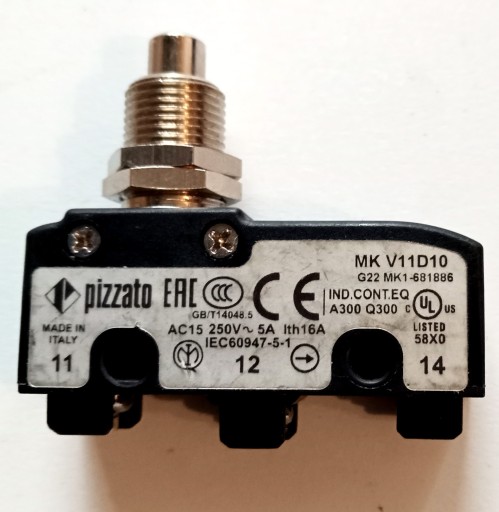 Zdjęcie oferty: Mikroprzełącznik MK V11D010 (6A; IP40) Pizzato