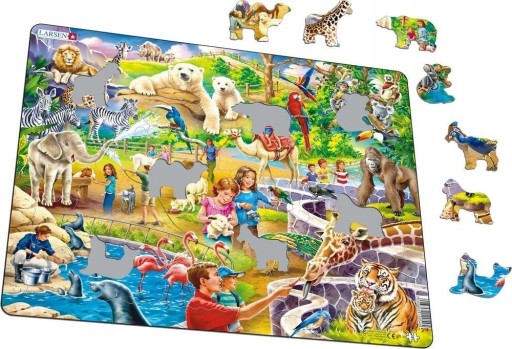 Puzzle Larsen 46 elementów Układanka Zoo 48 elementów puzzle układanka zabawkowa dla dzieci zabawki logiczne zabawki edukacyjne dla dzieci zabawki dla dzieci układanki dla maluc