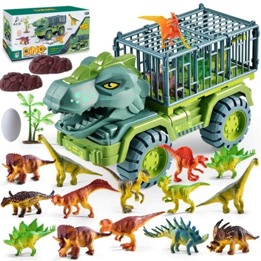 CIĘŻARÓWKA DINOZAUR DUŻY SAMOCHÓD T-REX TIR 15x DINOZAURY TRANSPORTER DINO