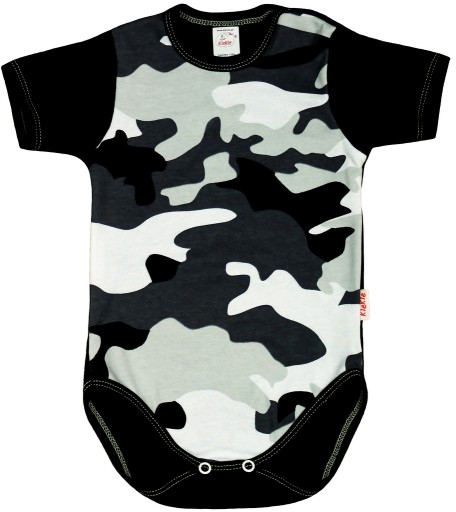 Body KRÓTKI rękaw 100% Bawełna MORO CZARNE r 68 KLEKLE