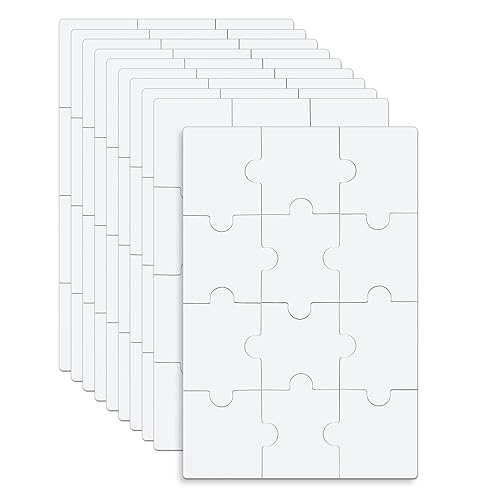 10 ARKUSZY PUSTYCH PUZZLI ARKUSZY PUSTYCH PUZZLI prezent DIY do domu