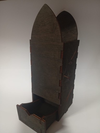 GOTYCKA DREWNIANA WIEŻA DO KOŚCI DICE TOWER HEBAN 18,5 CM + KLEJ