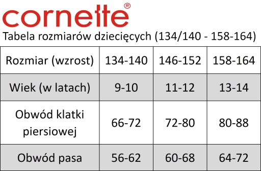 Cornette piżama szary rozmiar 152