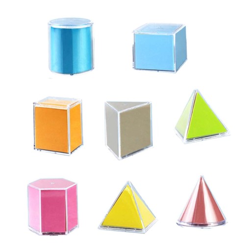 8 sztuk geometrycznych klocków edukacyjnych STEM akcesoria do matematyki