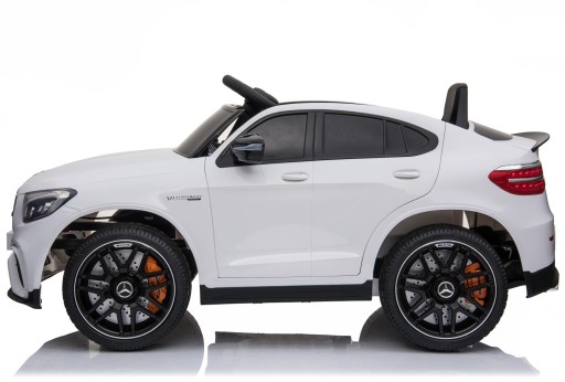 Samochód elektryczny Mercedes GLC 63S biały z pilotem 2.4 GHz i kołami EVA