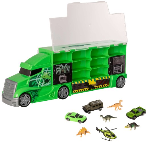 Transporter HTI Dino + 4 pojazdy
