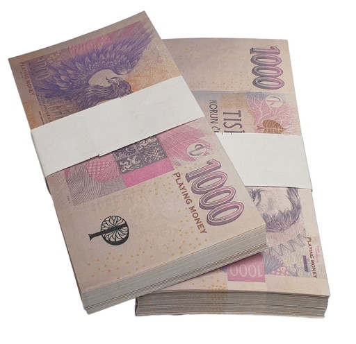 Gra planszowa Korony czeskie pieniądze banknoty do gry zabawy edyjacyjne 1000kc x 10szt Produkt własny