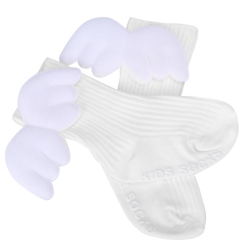1 para dziewczynek Angel Wings Decor Ruffles Podkolanówki Miękkie Q5