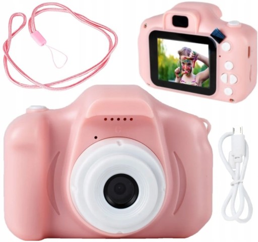 APARAT CYFROWY DLA DZIECI FOTOGRAFICZNY KAMERA GRY HD RÓŻOWY ZDJĘCIA FILM