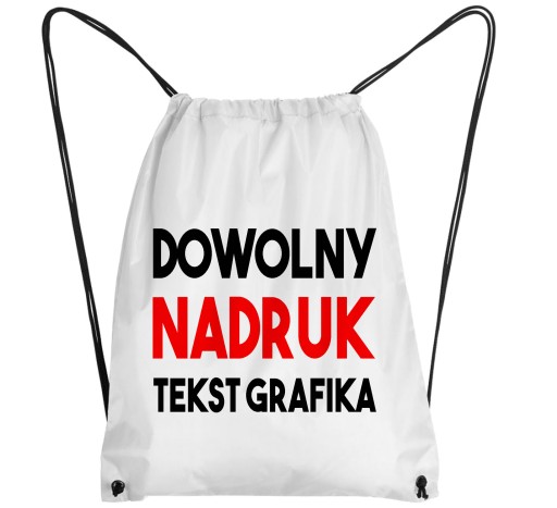 Worek sportowy z nadrukiem biały