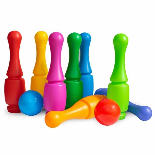 Kręgle średnie Mejpol plastikowe wielokolorowe 26 cm