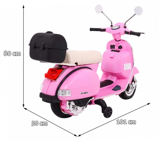 Motocykl elektryczny Vespa PX-150 Różowy dla dzieci z MP3 12V