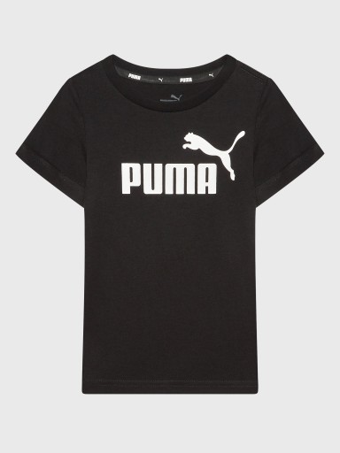 Puma t-shirt dziecięcy czarny bawełna rozmiar 110