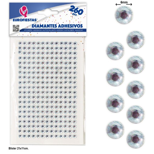 260 diamencików średnie srebrne