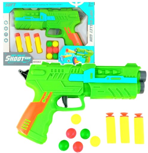 PISTOLET NA POCISKI Z PIANKI I KULKI 21,5X15,5X4CM