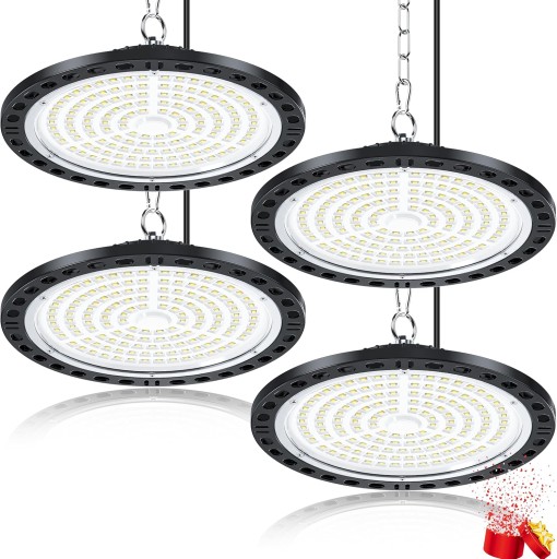 Zdjęcie oferty: Lampy sufitowe wiszące LED 4 szt. 100W 10000LM oświetlenie garażowe UFO