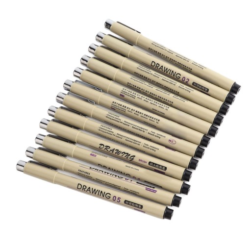 12 szt. Mikropióro Fineliner pisaki atramentowe wodoodporne DIY U9