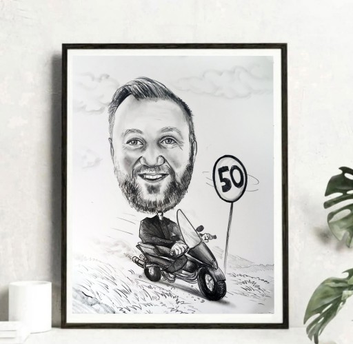 Zdjęcie oferty: KARYKATURA ZE ZDJĘCIA 1 OSOBA A3