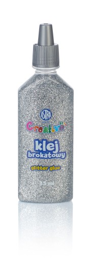 KLEJ BROKATOWY 35 ml złoty i srebrny ASTRA plastyka DEKORACYJNY z BROKATEM