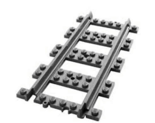 LEGO Kolejka City tor prosty ciemnoszary nowy