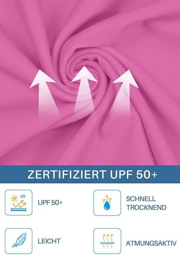 Koszulka kąpielowa dziewczęca UV UPF 50+ 140 cm różowa