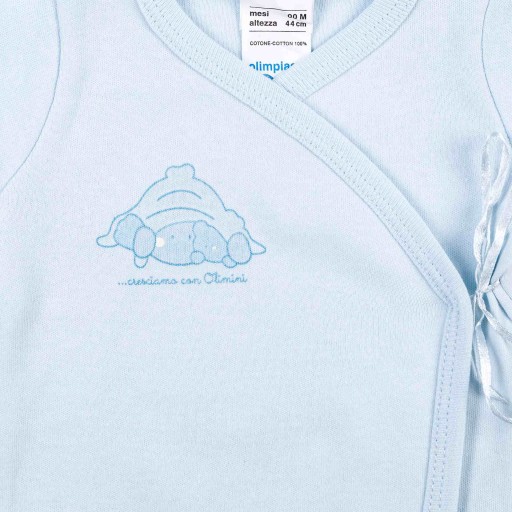 Body chłopięce z długim rękawem, niebieskie, Olimpias, r. 50
