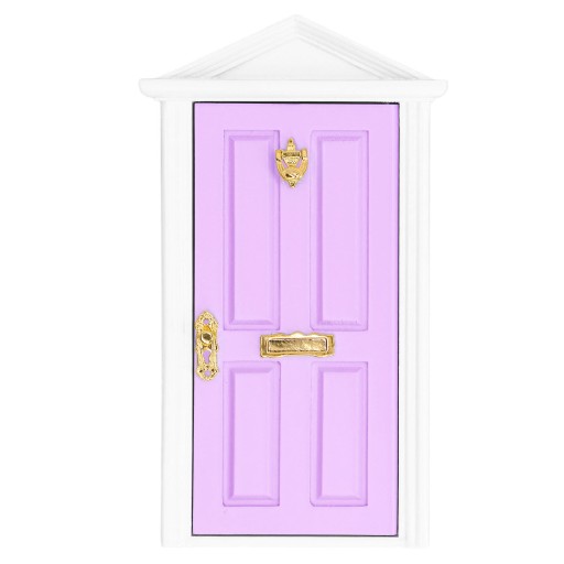 Mini drewniane drzwi jasny kolor żywy detale gadsze krawędź Dollhouse 9Y