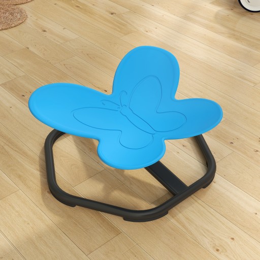 Sensoryczny fotel obrotowy dla dzieci 57x56,5x26,5 cm, Niebiesko-Czarny