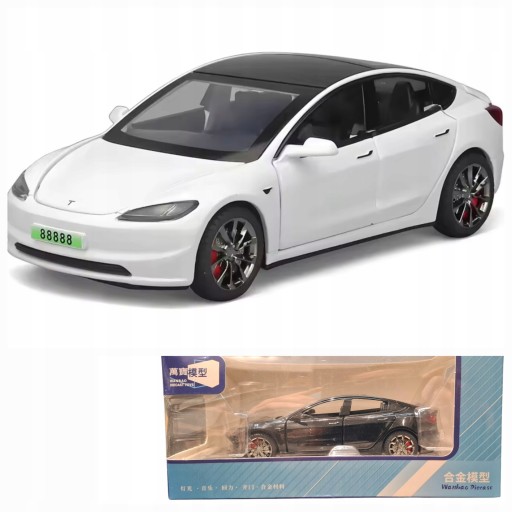1:32 METALOWY MODEL opakowanie 3 TESLA DŹWIĘK ŚWIATŁA LED OTWIERANE DRZWI